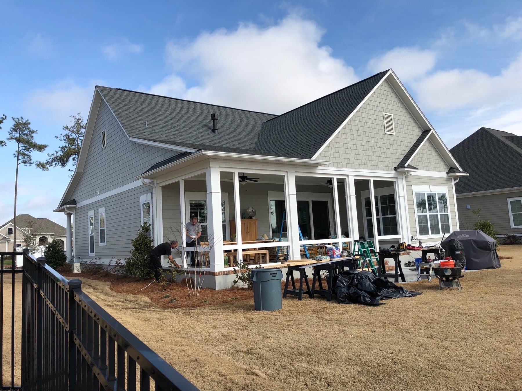 Porch during construction
