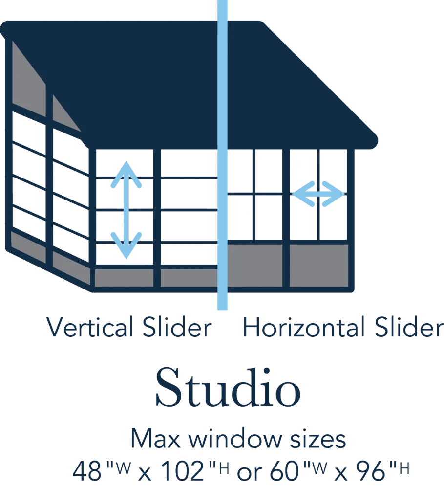 Manufacturer illustration of an Aere studio-style room